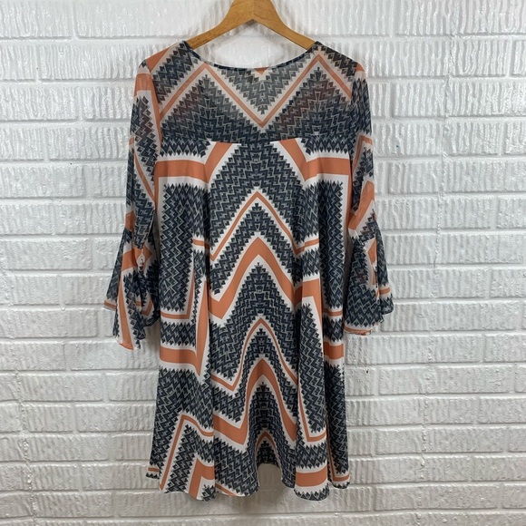 Paper Crown Endora Swing Dress Chevron Small - Picture 7 of 7